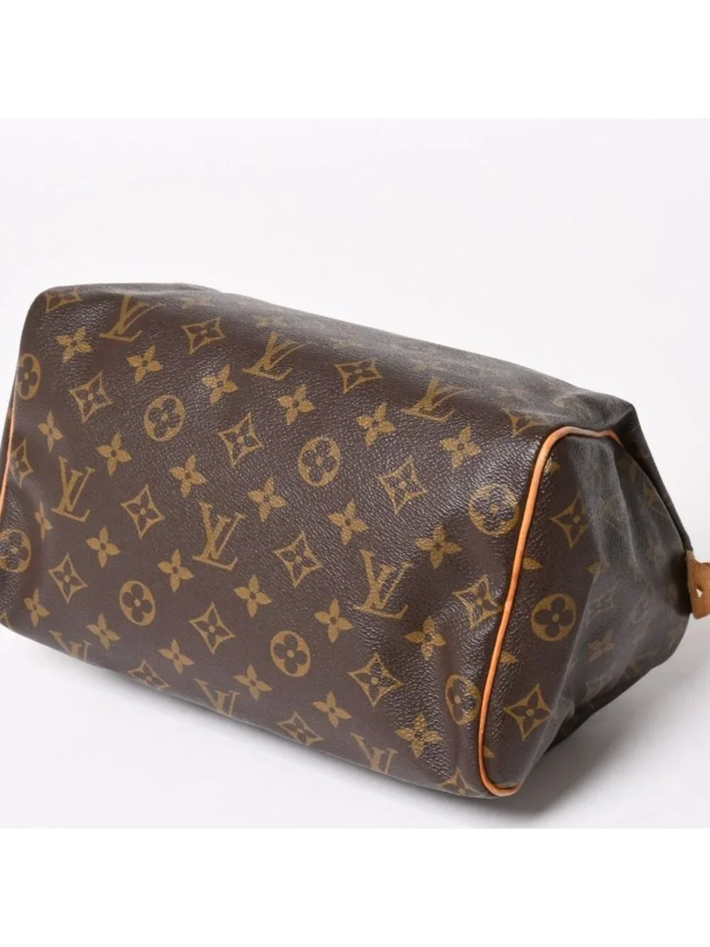 Louis Vuitton Speedy 25 Handbag Monogram Leather Brown Gold